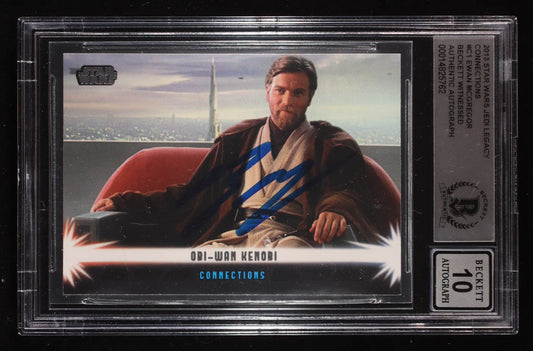Ewan McGregor Signed 2013 Topps Star Wars Jedi Legacy Connections #C1 Obi-Wan Kenobi (BGS | Auto 10) Beckett Witnessed