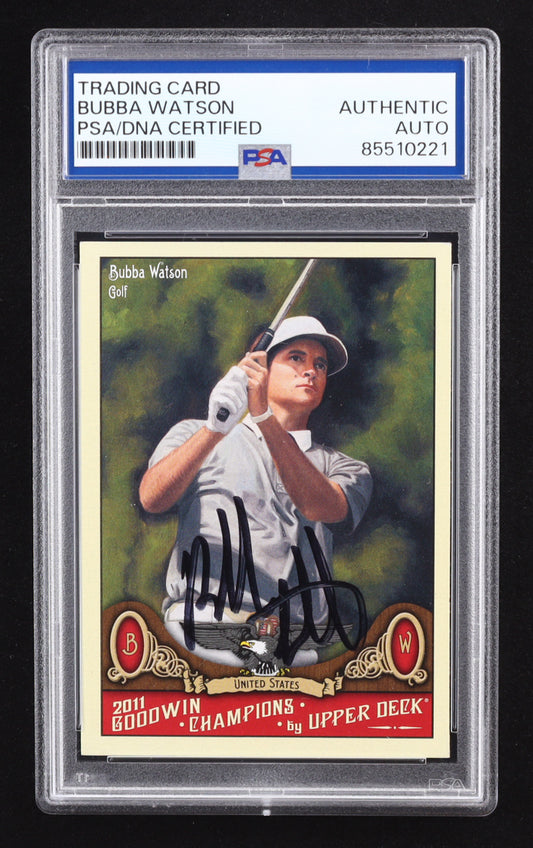Bubba Watson Signed 2011 Upper Deck Goodwin Champions #29 RC (PSA Authentic Autograph) Autograph Graded PSA - Rookie Card