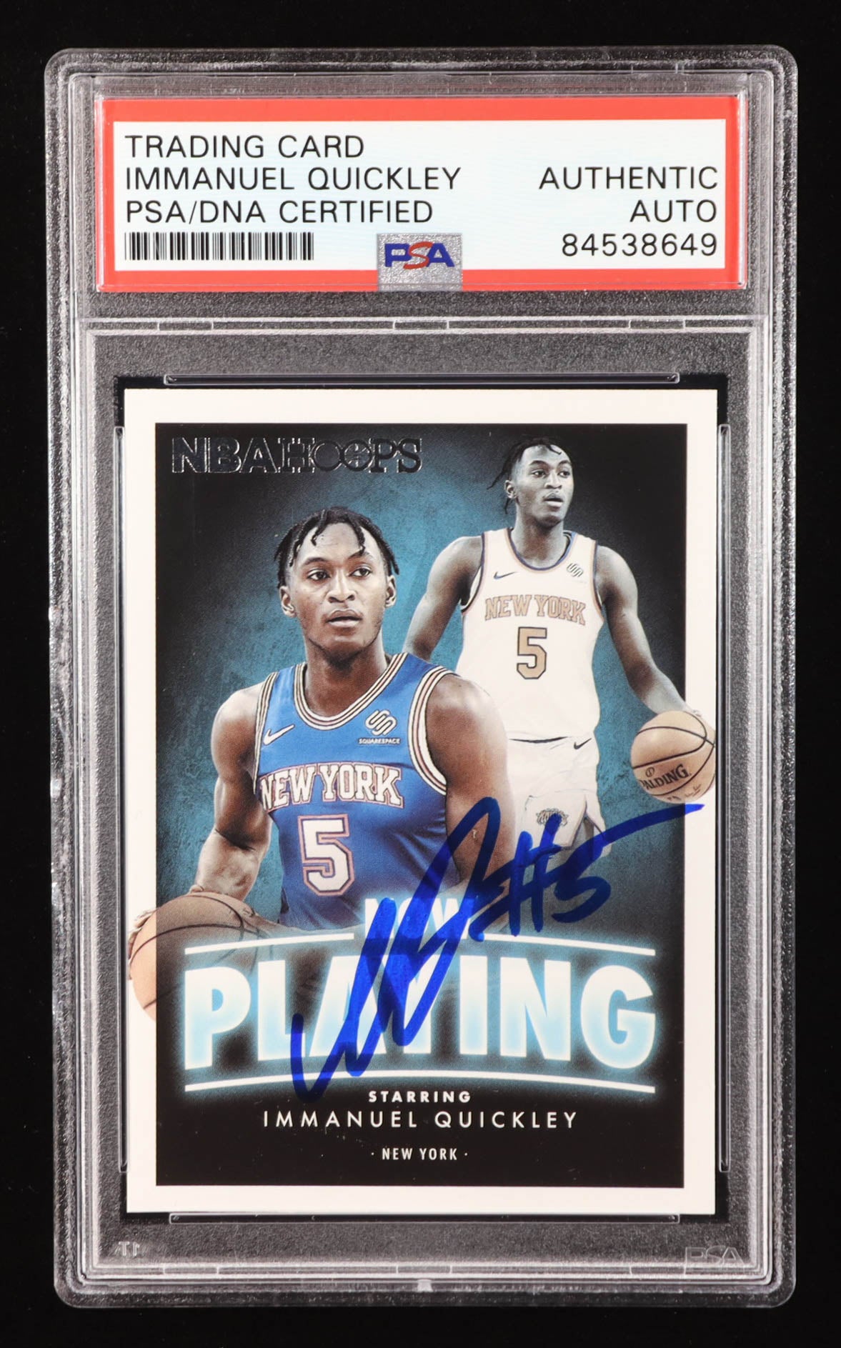 Immanuel Quickley Signed 2020-21 Hoops Now Playing #27 RC (PSA) Rookie Card