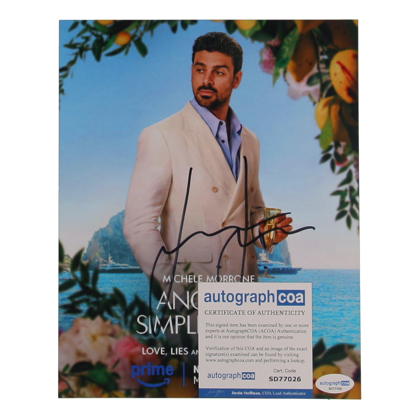 Michele Morrone Signed (ACOA) "Another Simple Favor" 8x10 Photo - Dante Versano