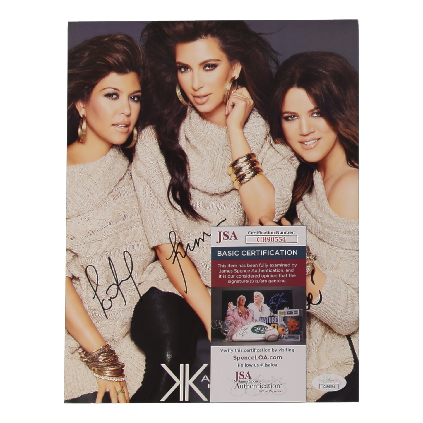 Khloe, Kim & Kourtney Kardashian Signed (JSA) 8x10 Photo