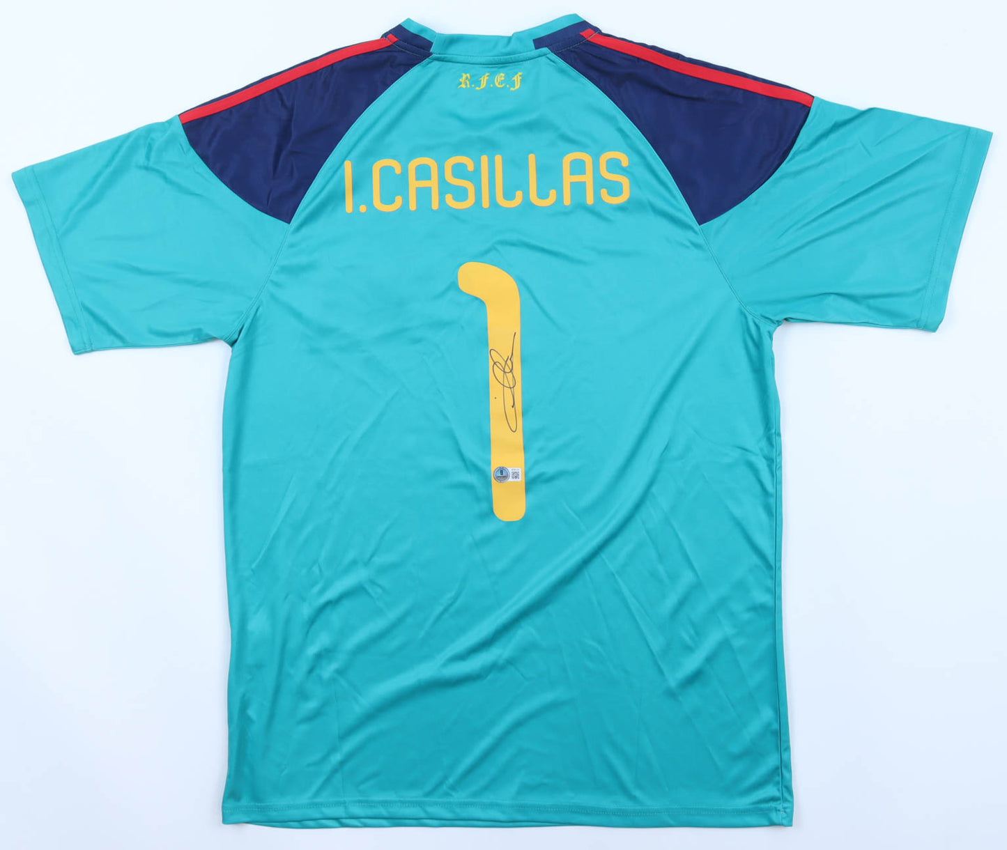 Iker Casillas Signed (Beckett) Spain Adidas Authentic Jersey - Beckett Witnessed