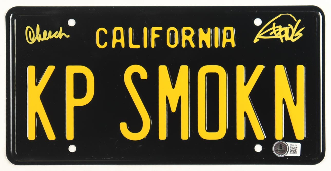 Cheech Marin & Tommy Chong Signed License Plate (Beckett)
