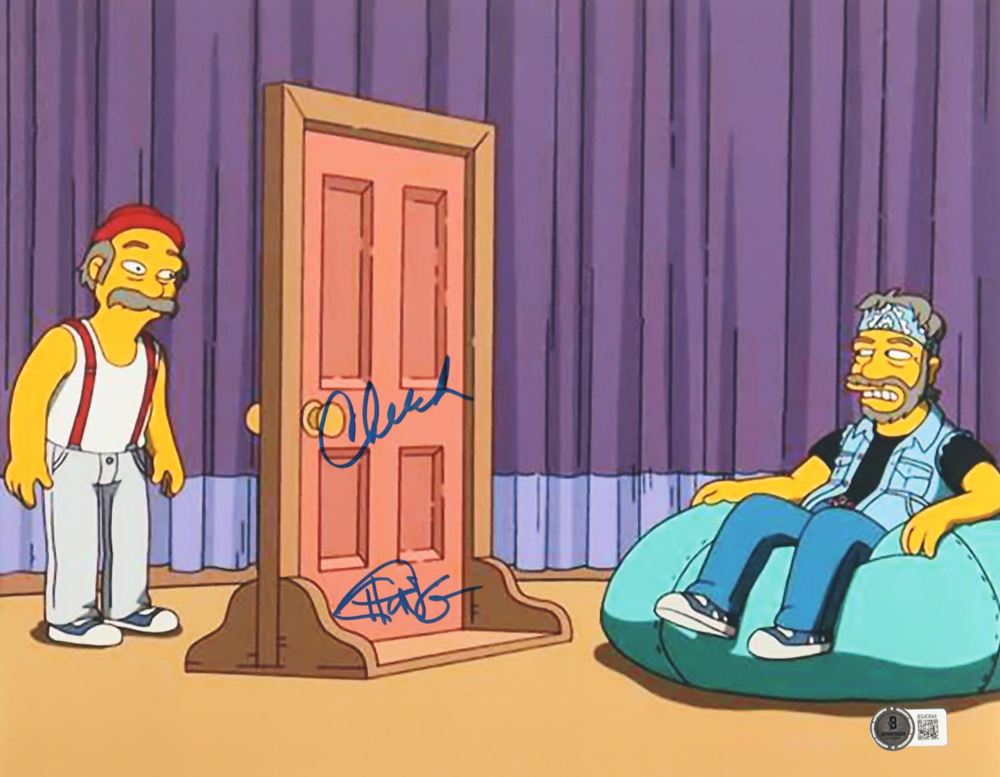 Cheech Marin & Tommy Chong Signed (Beckett) "The Simpsons" 11x14 Photo