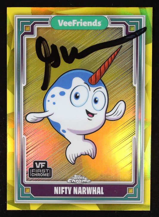 Gary Vee Signed (JSA) Nifty Narwhal 2025 Topps Chrome VeeFriends Yellow Refractors #38