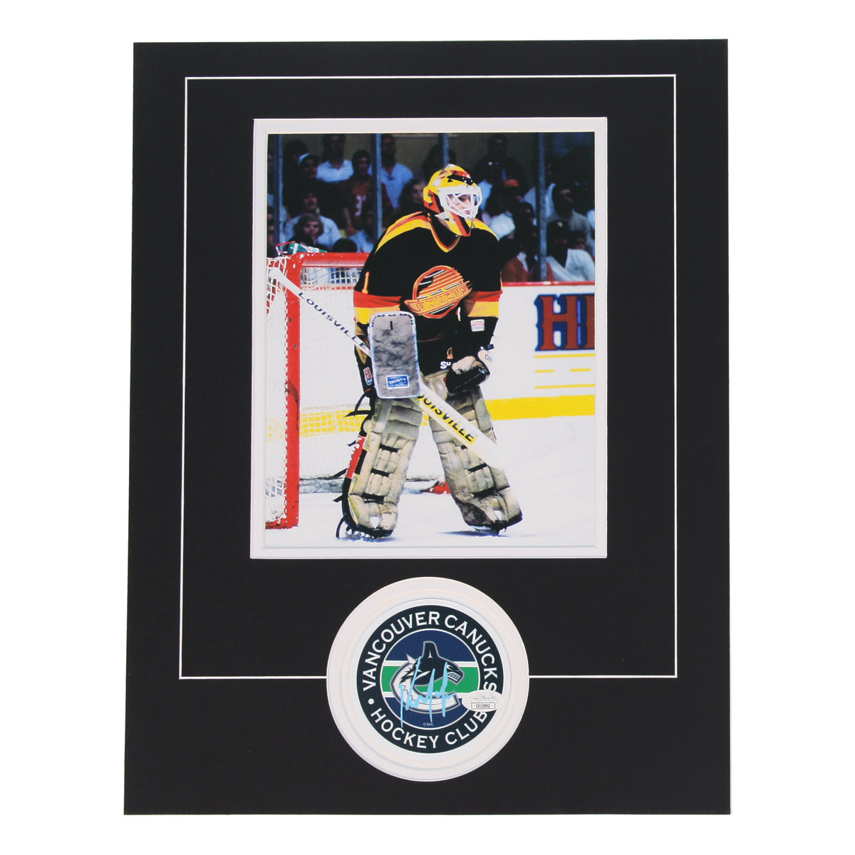 Kirk McLean Signed (JSA) Cut Lithograph Display with 8x10 Photo