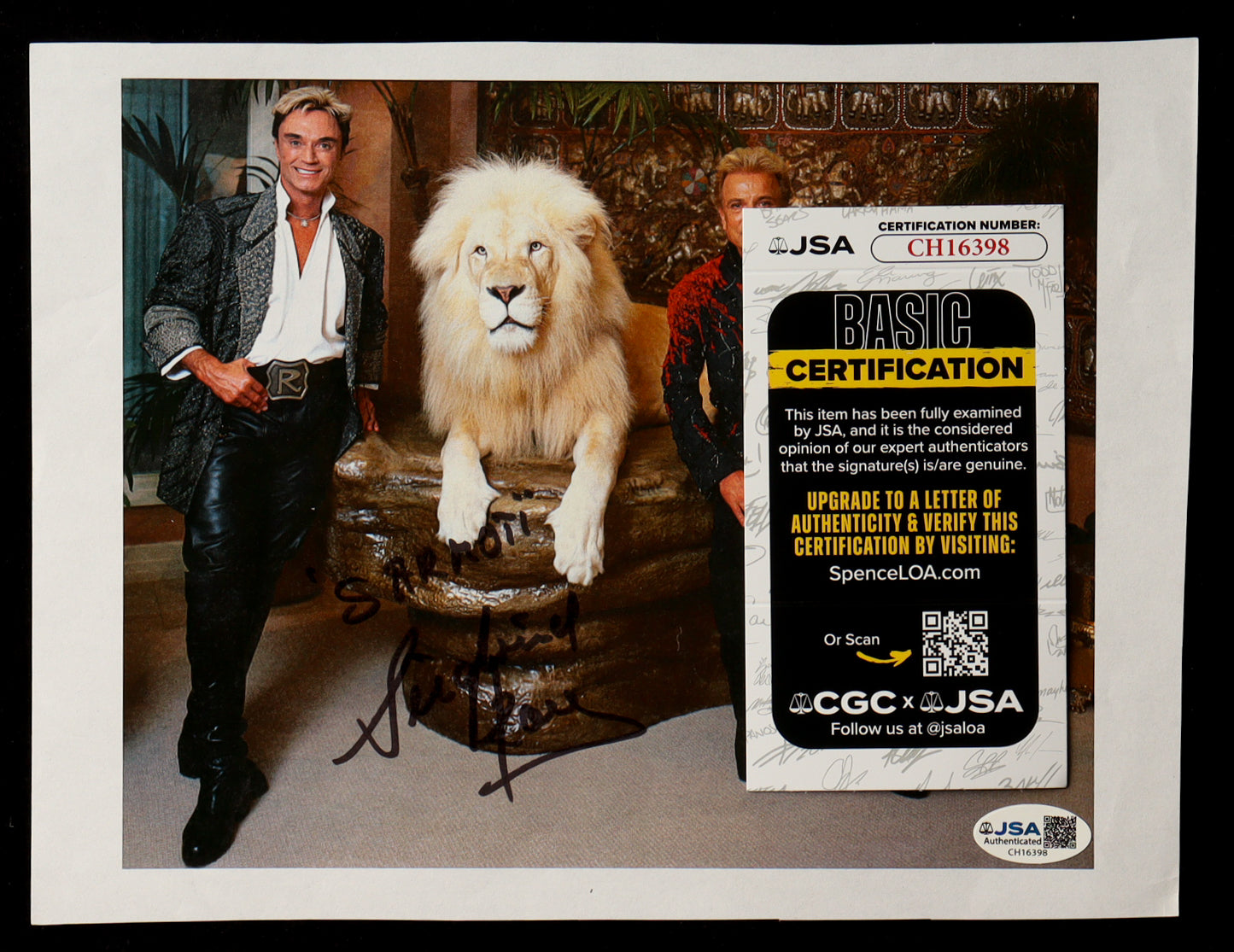 Siegfried & Roy Signed (JSA) 8x10 Photo Inscribed "SARMOTI" - Magic Show & Animal Entertainers