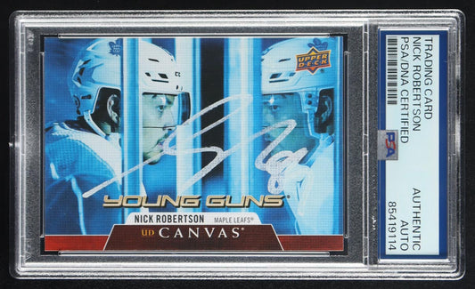 Nick Robertson Signed 2020-21 Upper Deck Canvas #C118 YG RC (PSA) Rookie Card