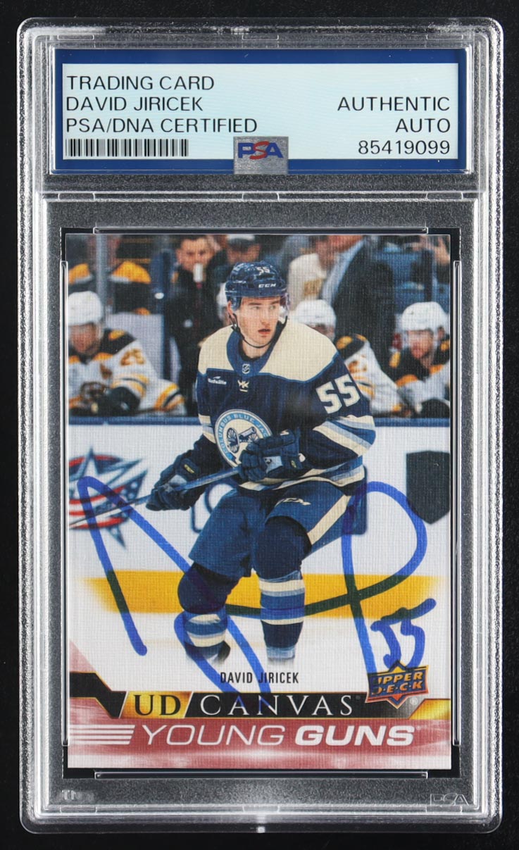 David Jiricek Signed 2022-23 Upper Deck UD Canvas #C227 YG RC (PSA) Rookie Card - Young Guns