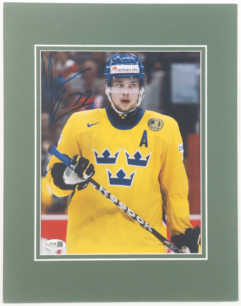 Victor Hedman Signed (JSA) Team Sweden 11x14 Custom Matted Photo Display