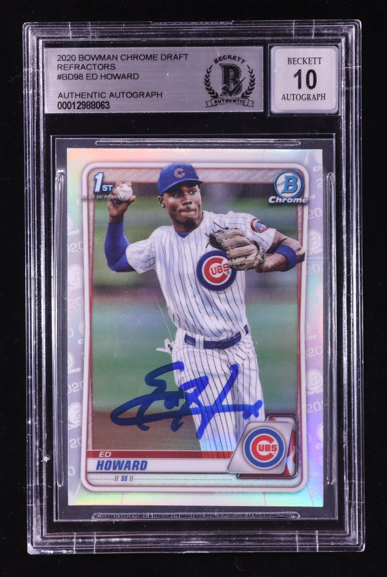 Ed Howard Signed 2020 Bowman Chrome Draft #BD98 RC (BGS | Auto Grade 10) Rookie Card