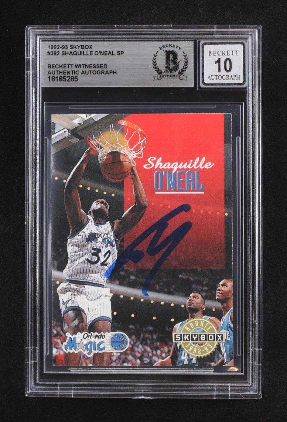 Shaquille O'Neal Signed 1992-93 SkyBox #382 SP RC (BGS | Auto Grade BGS 10) Rookie Card | Autograph Graded BGS 10