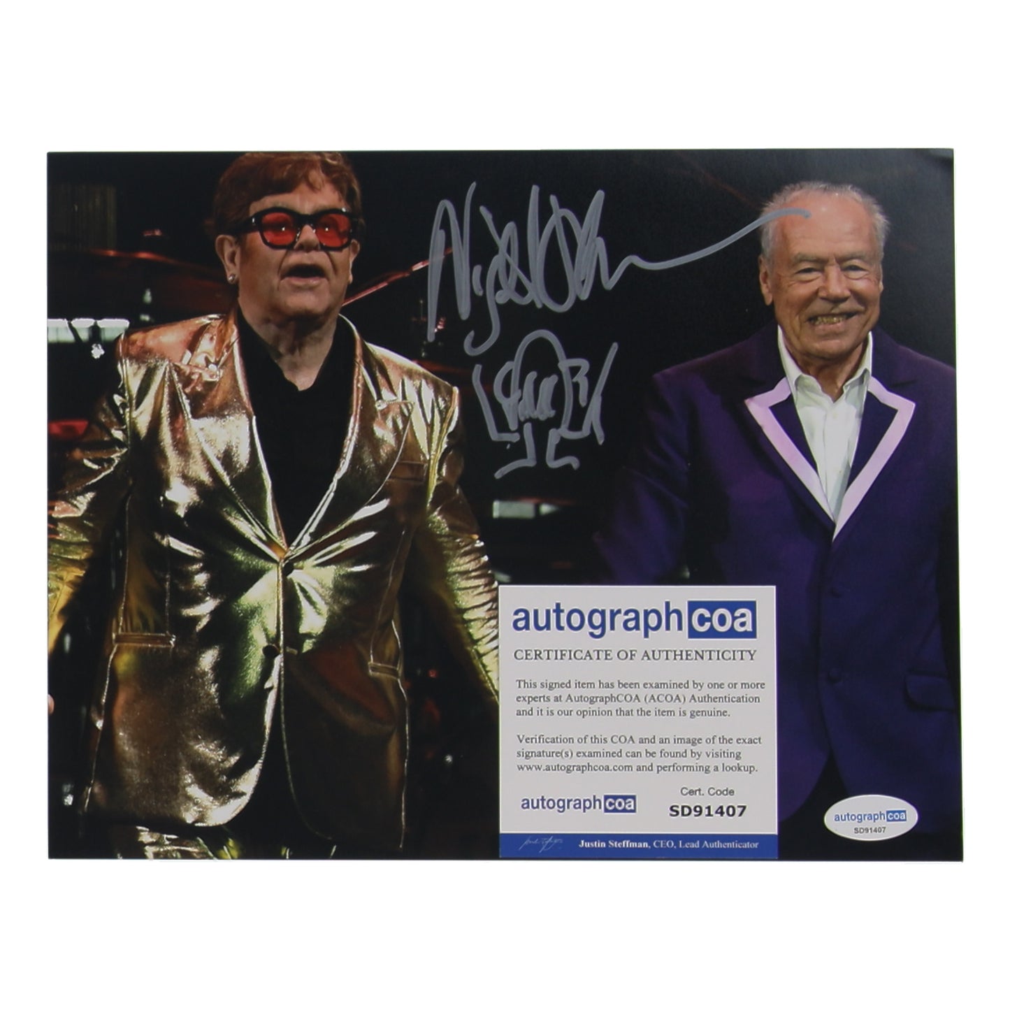 Nigel Olsson Signed (ACOA) 8x10 Photo with Hand-Drawn Sketch - Drummer for Elton John