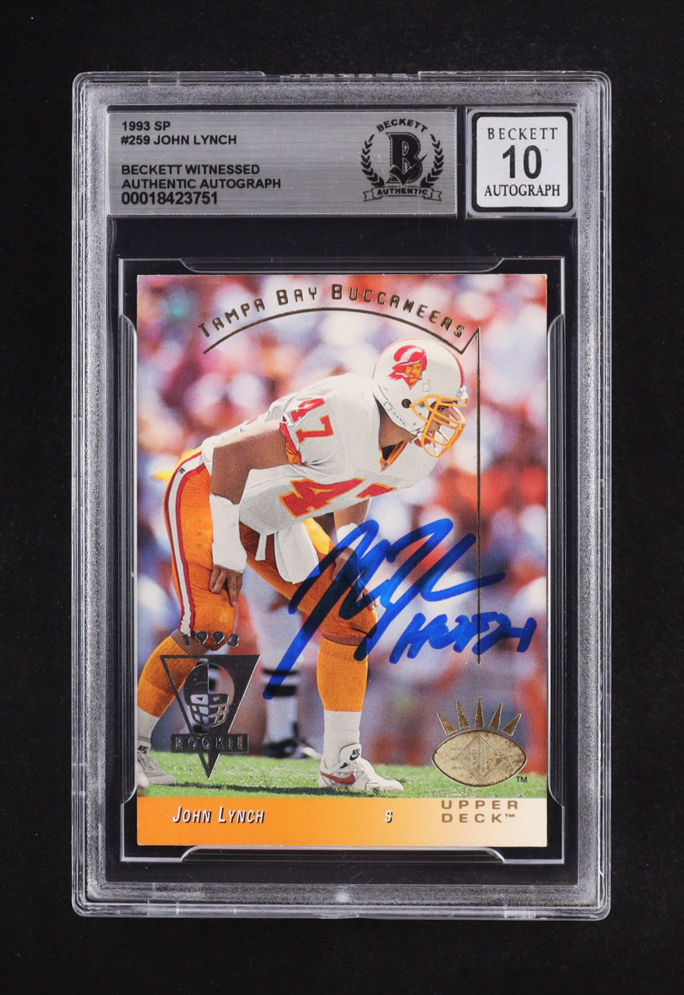 John Lynch Signed 1993 SP #259 RC (BGS | Auto 10) Rookie Card | Beckett Witnessed