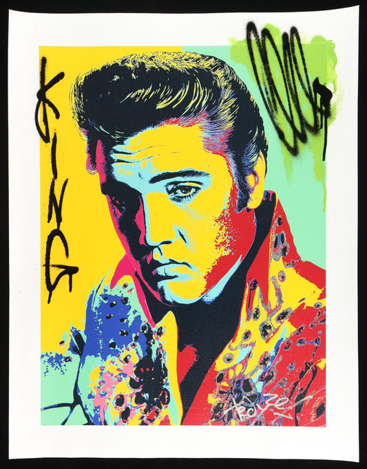 "Elvis (Presley) Pop Majesty" 18x24 2025 Original Painting on Rolled Canvas by Tadas Zaicikas | TedyZet (Zaicikas)