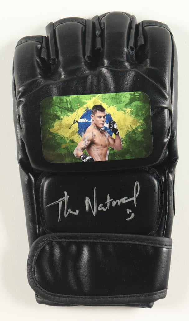 Caio Borralho Signed Custom Glove (Beckett) Beckett Witnessed