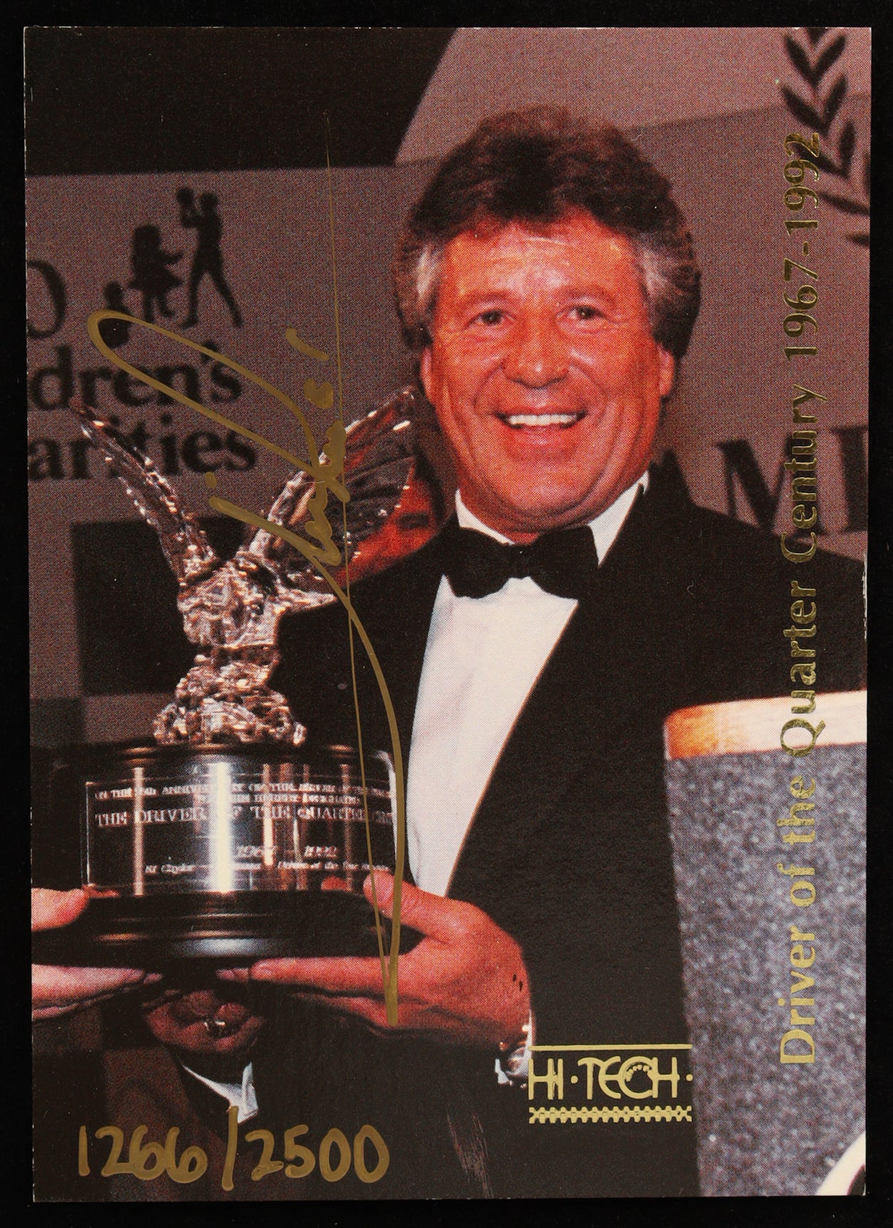 Mario Andretti Signed LE Hi-Tech Driver of the Quarter Century #52 With Display Tin & (52) Card Set (Beckett)