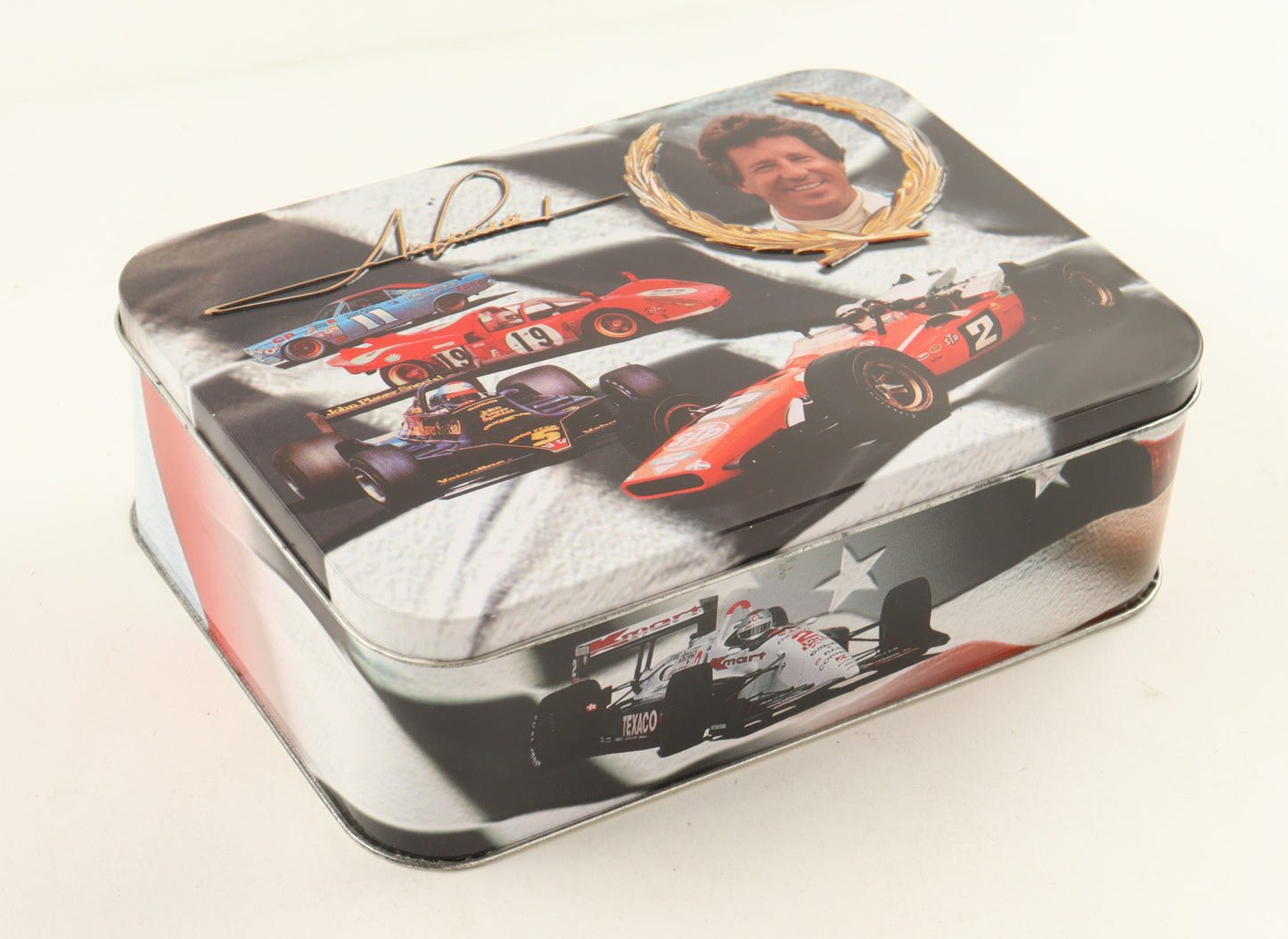 Mario Andretti Signed LE Hi-Tech Driver of the Quarter Century #52 With Display Tin & (52) Card Set (Beckett)