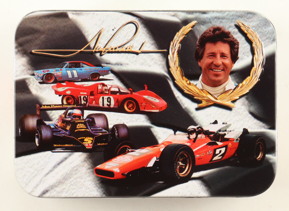Mario Andretti Signed LE Hi-Tech Driver of the Quarter Century #52 With Display Tin & (52) Card Set (Beckett)