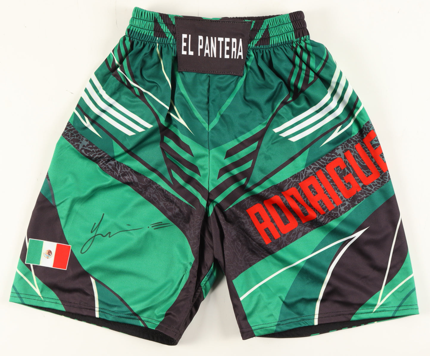 Yair Rodriguez Signed (Beckett) "El Pantera" Custom Fight Shorts - Beckett Witnessed
