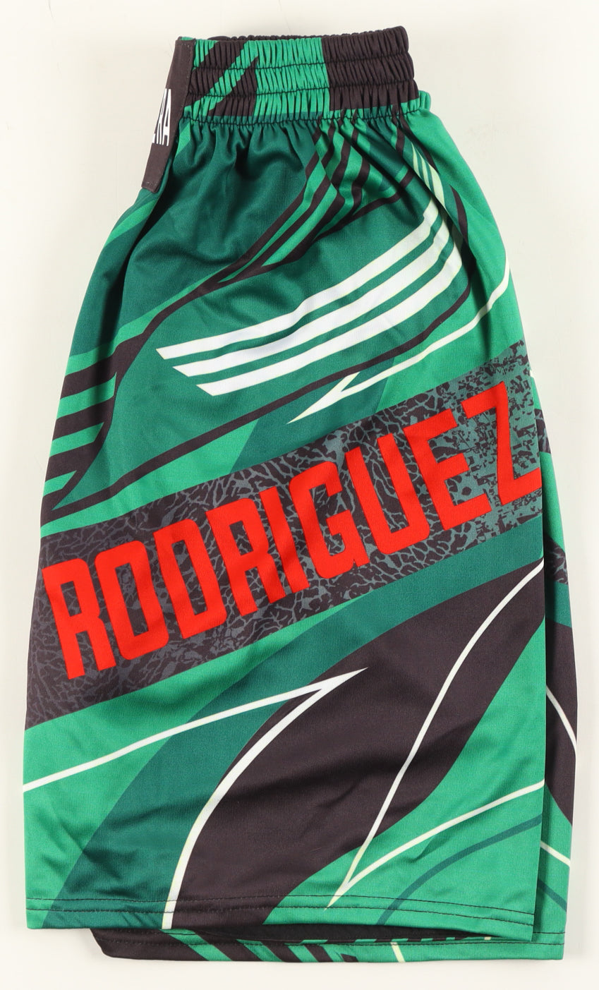 Yair Rodriguez Signed (Beckett) "El Pantera" Custom Fight Shorts - Beckett Witnessed