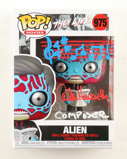 Alan Howarth Signed (ACOA) "They Live" #975 Alien Funko Pop! Vinyl Figure Inscribed "Composer" & "All Out Of Bubble Gum" with Hand-Drawn Sketch - Music Composer