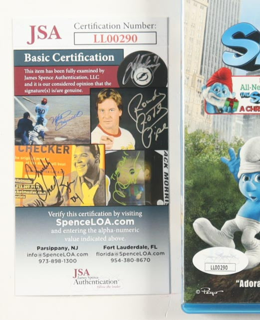 Tom Kane Signed (JSA) "The Smurfs" Blu-Ray Cover Insert - Narrator Smurf