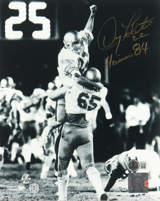 Doug Flutie Signed (Beckett) Boston College Eagles 8x10 Photo Inscribed "Heisman 84"