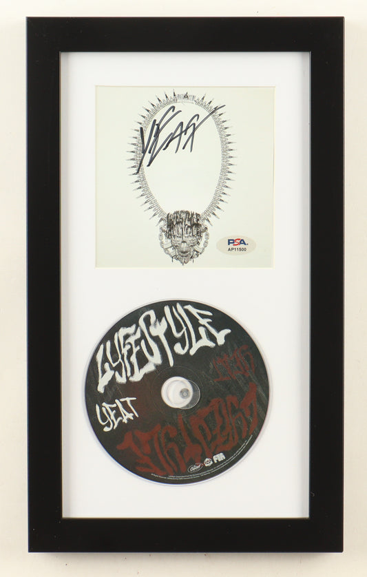 Yeat Signed (PSA) Custom Framed "Lyfestyle" CD Album Insert Display With Disc
