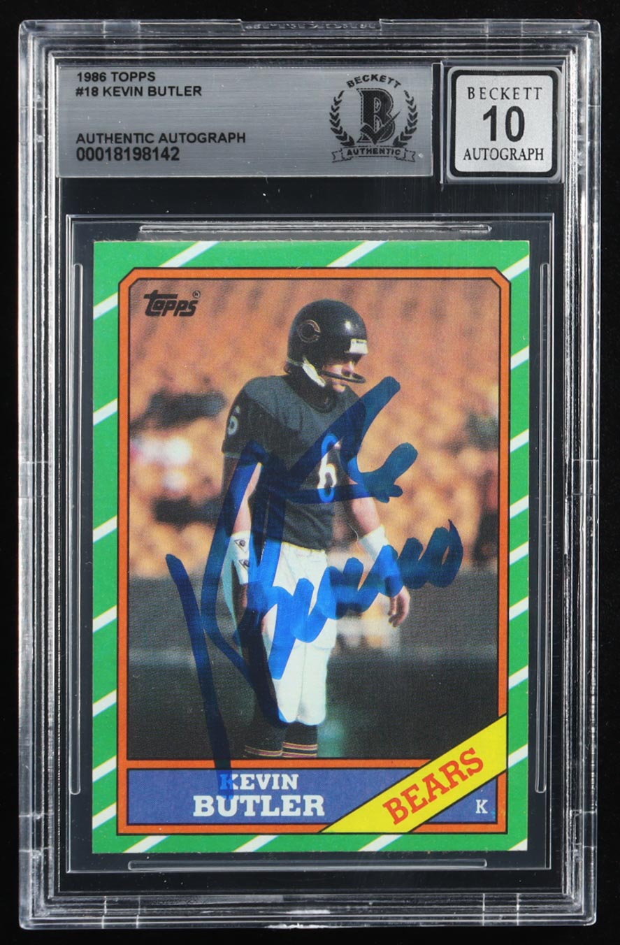 Kevin Butler Signed 1986 Topps #18 RC (BGS | Auto 10) Rookie Card