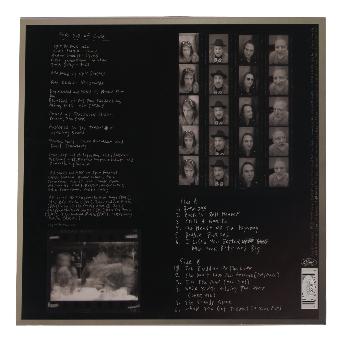 Spin Doctors "Face Full of Cake" (JSA) Vinyl Record Album Band-Signed by (4) with Chris Barron, Jack Daley