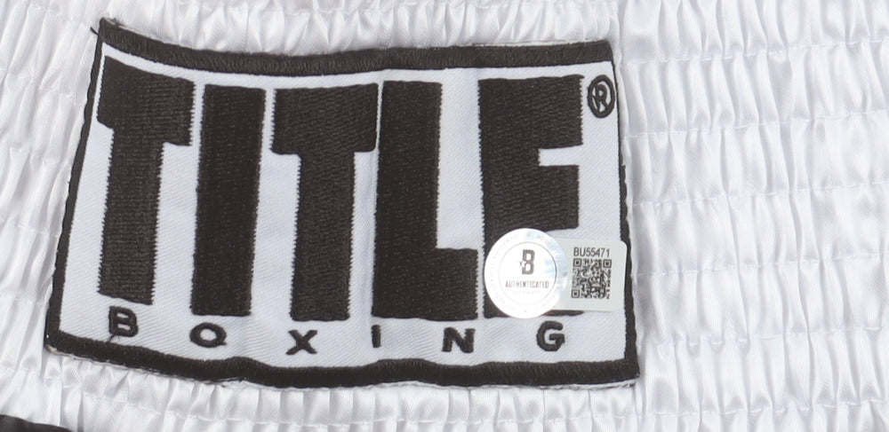 Junior Jones Signed (Beckett) Everlast Boxing Trunks Inscribed "Poison"