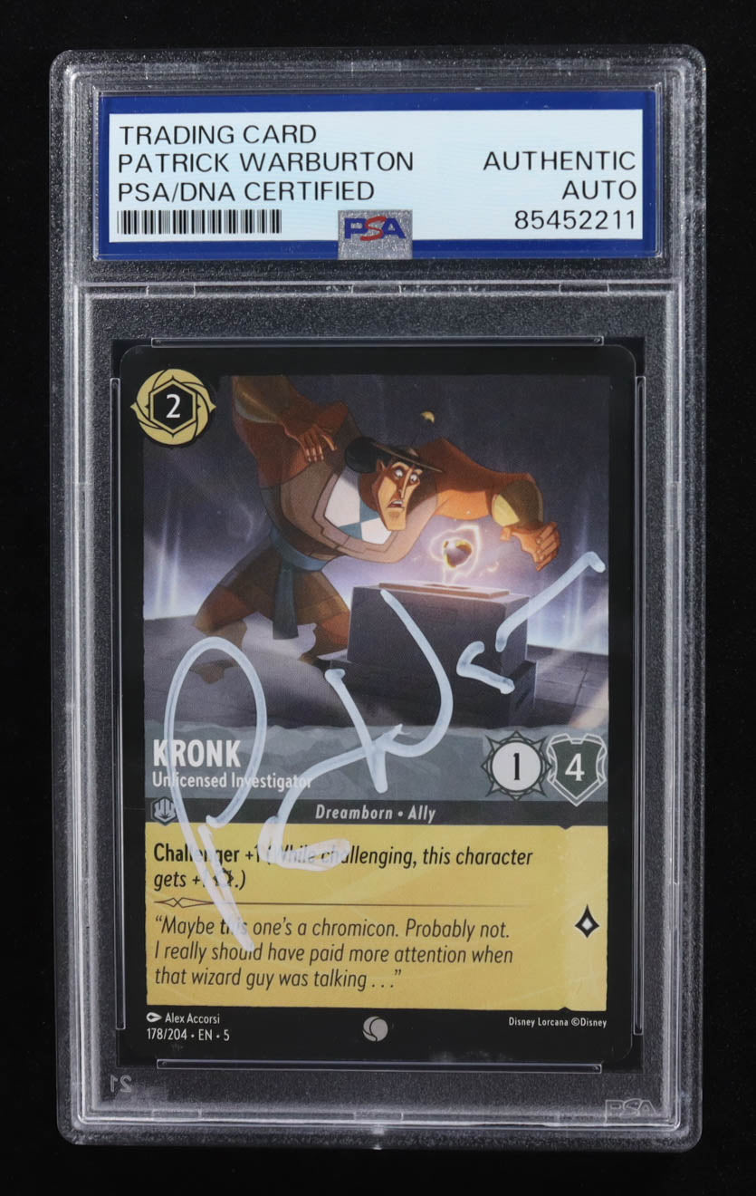 Patrick Warburton Signed Disney Lorcana Kronk Shimmering Skies Unlicensed Investigator #178/204 (PSA | Auto Grade PSA Authentic) Autograph Graded PSA Authentic | Kronk