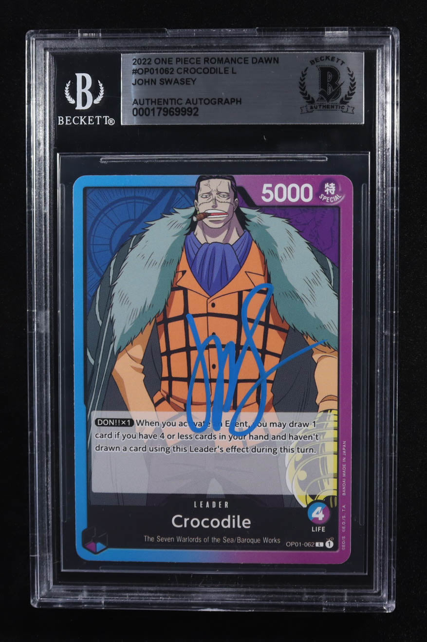 John Swasey Signed 2022 One Piece Romance Dawn Crocodile L #OP01062 (BGS)