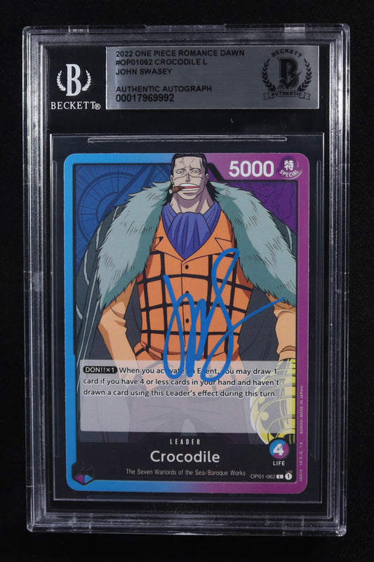 John Swasey Signed 2022 One Piece Romance Dawn Crocodile L #OP01062 (BGS)