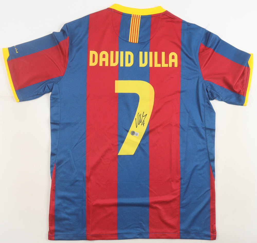 David Villa Signed (Beckett) FC Barcelona Nike Authentic Jersey - Beckett Witnessed