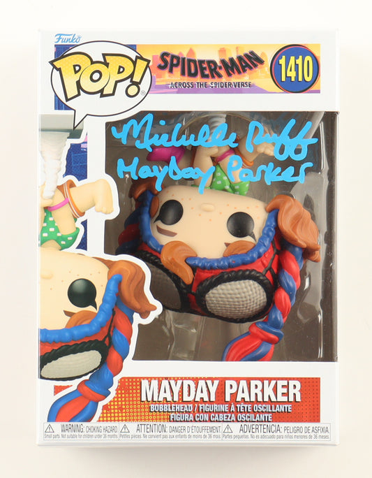 Michelle Ruff Signed (JSA) "Spider-Man: Across the Spider-Verse" #1410 Mayday Parker Funko Pop! Vinyl Figure - JSA Witnessed