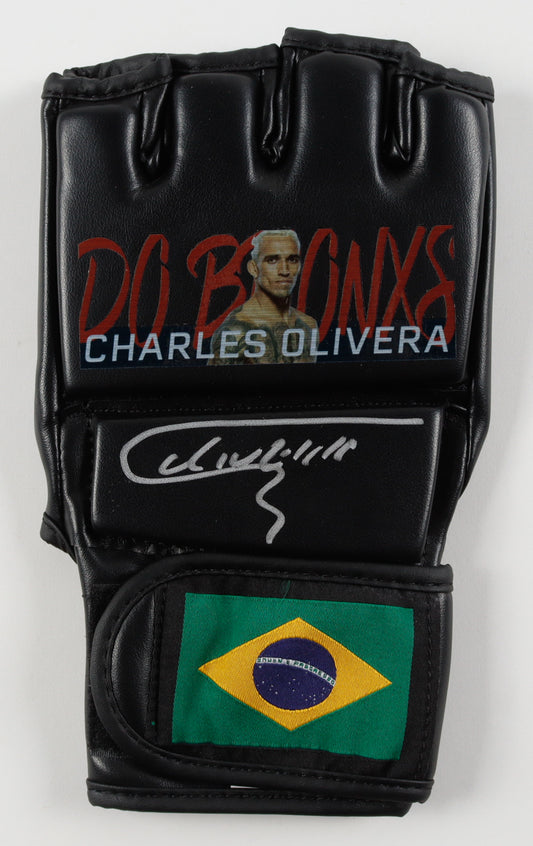 Charles Oliveira Signed (Beckett) Custom Brazil MMA Glove - Former UFC Lightweight Champion