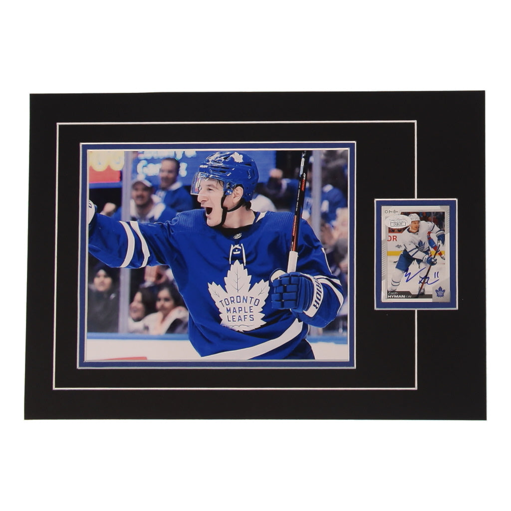 Zach Hyman Signed (JSA) 12x17 Custom Matted Sports Card Display with Photo