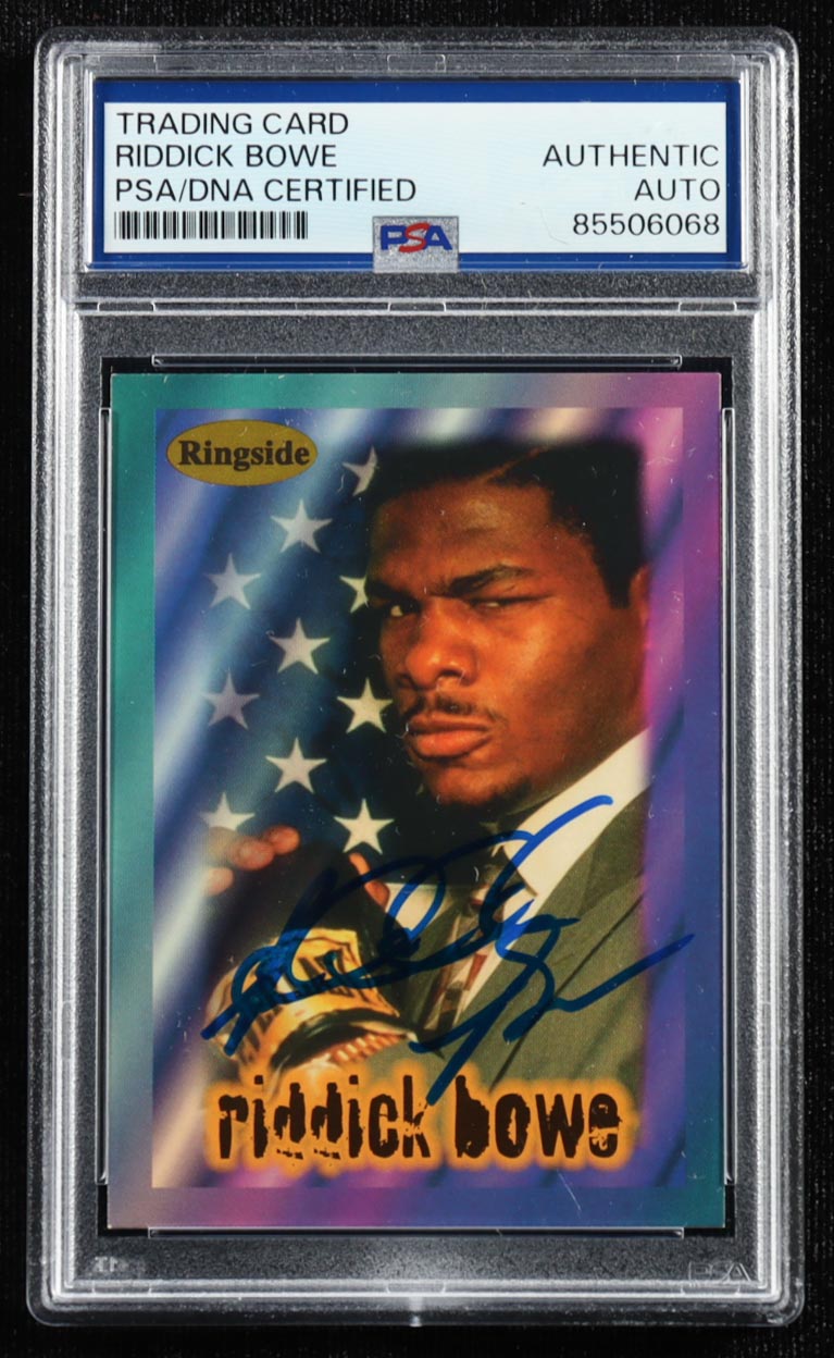 Riddick Bowe Signed 1996 Ringside Trading Cards #2 (PSA)