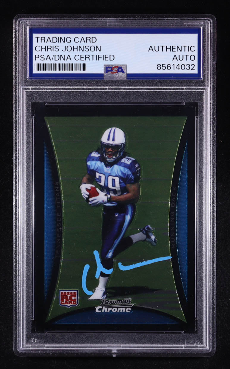 Chris Johnson Signed 2008 Bowman Chrome #BC76 RC (PSA) Rookie Card