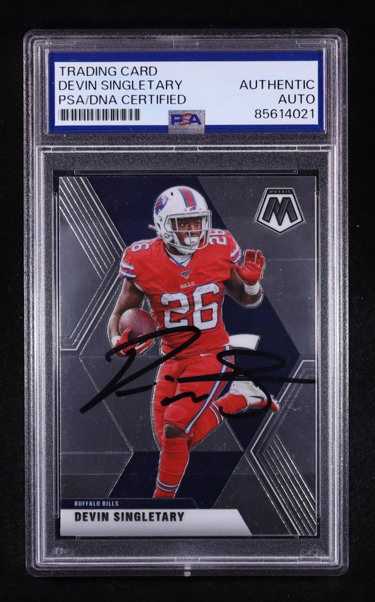 Devin Singletary Signed 2020 Mosaic #27 RC (PSA) - Rookie Card