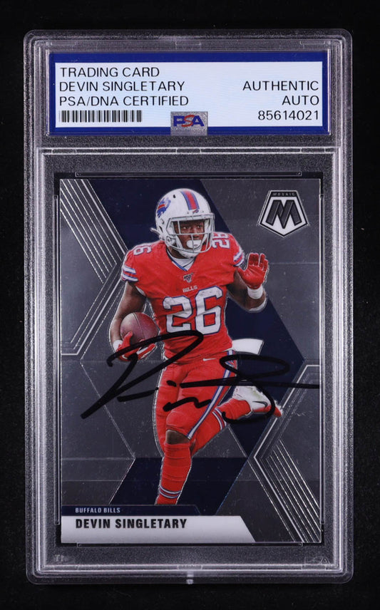 Devin Singletary Signed 2020 Mosaic #27 RC (PSA) - Rookie Card