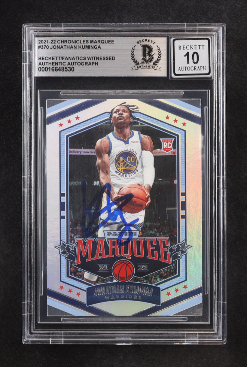 Jonathan Kuminga Signed 2021-22 Panini Chronicles Marquee #370 RC (BGS | Autograph Graded BGS 10) Rookie Card | Autograph Graded BGS 10 | Beckett/Fanatics Witnessed