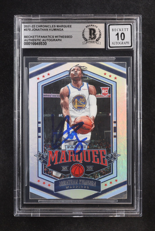 Jonathan Kuminga Signed 2021-22 Panini Chronicles Marquee #370 RC (BGS | Autograph Graded BGS 10) Rookie Card | Autograph Graded BGS 10 | Beckett/Fanatics Witnessed
