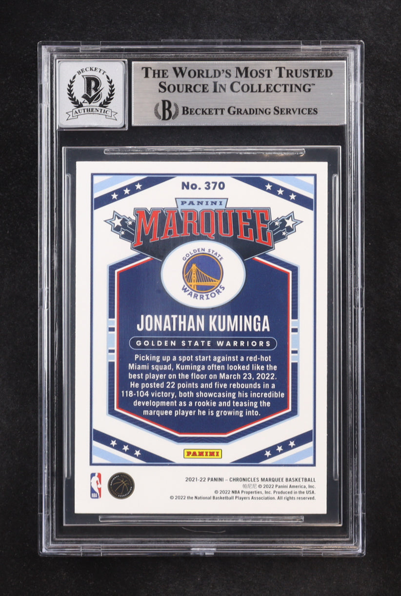 Jonathan Kuminga Signed 2021-22 Panini Chronicles Marquee #370 RC (BGS | Autograph Graded BGS 10) Rookie Card | Autograph Graded BGS 10 | Beckett/Fanatics Witnessed