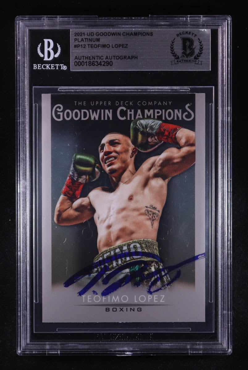 Teofimo Lopez Signed 2021 Upper Deck Goodwin Champions Platinum #P12 RC (BGS) Autograph Graded BGS Authentic - Rookie Card