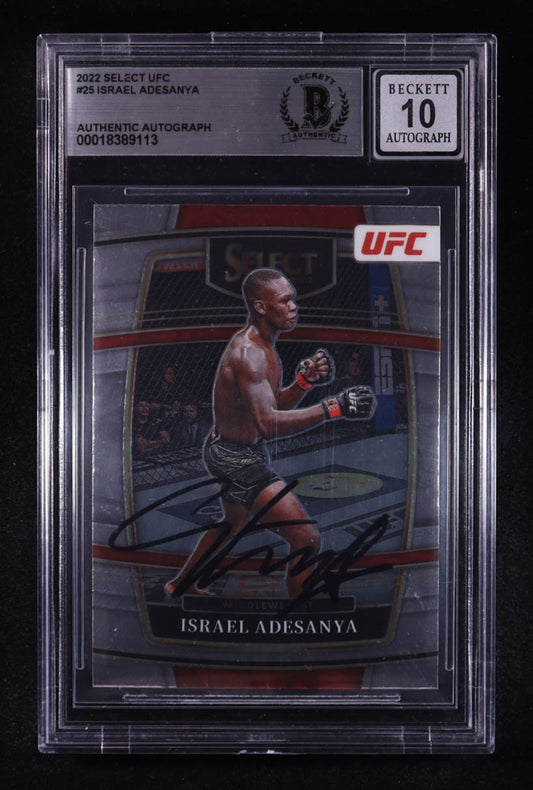Israel Adesanya Signed 2022 Panini Select UFC #25 (BGS | Autograph Graded BGS 10) Autograph Graded BGS 10