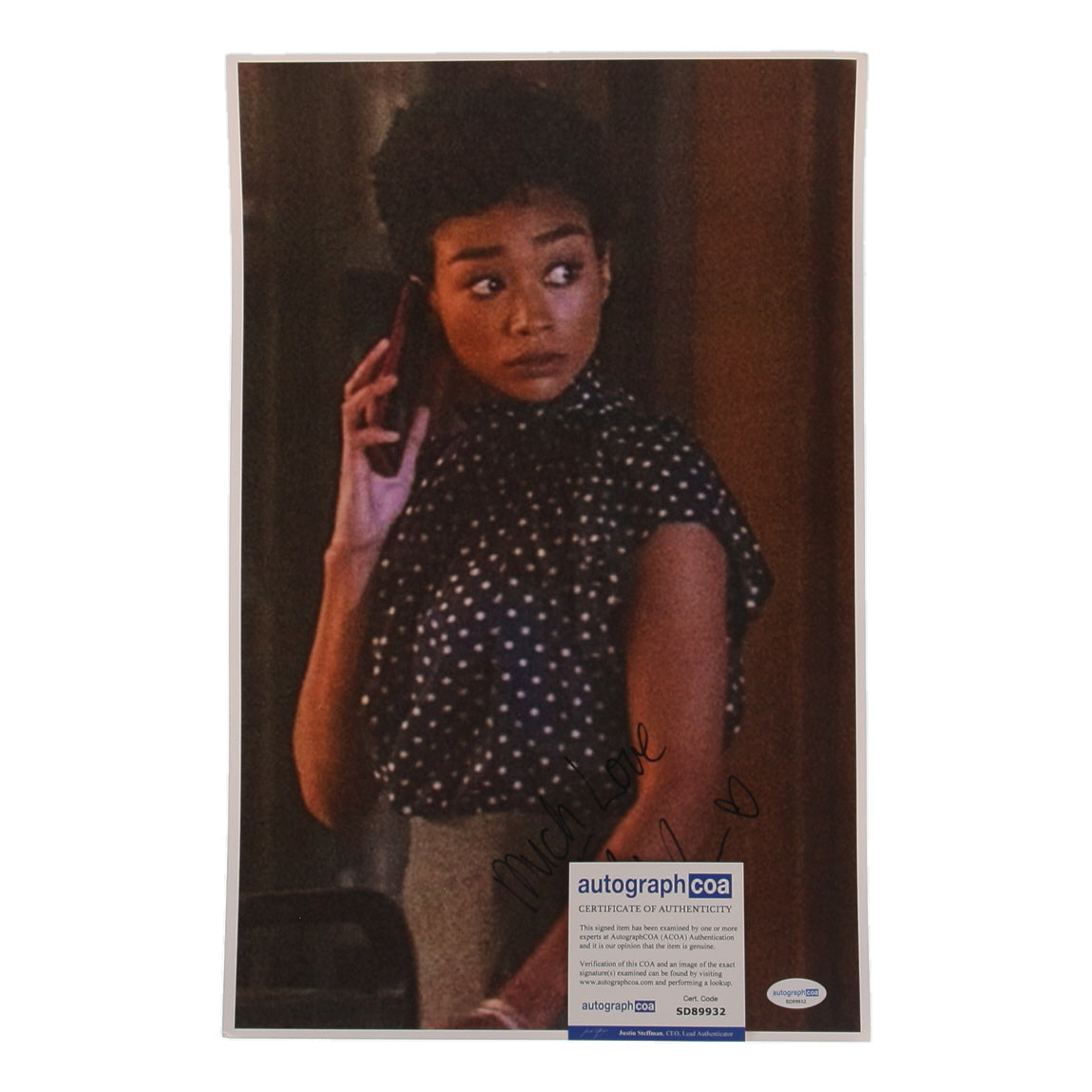 Tati Gabrielle Signed (ACOA)"You" 11x17 Photo Inscribed "Much Love"
