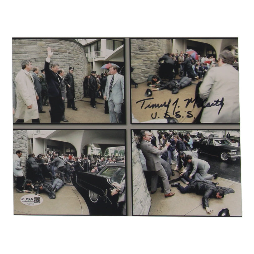 Timothy J. McCarthy Signed 8x10 Photo (Beckett) - USA Secret Service Ronald Reagan Assassination Attempt